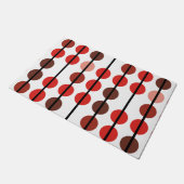 Rood en bruin stippel streeppatroon deurmat (Schuin)