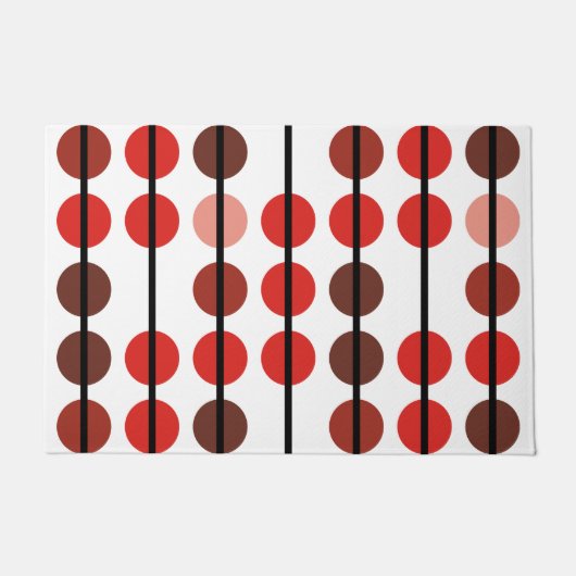 Rood en bruin stippel streeppatroon deurmat (Voorkant)