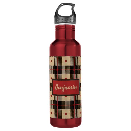 Rood en bruin waterfles  (Voorkant)