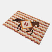 Rood en bruine Chevron Autumn Horse Deurmat (Schuin)