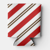 Rood- en chocoladebruine snoepriet blikjeskoeler (Voorkant)