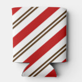 Rood- en chocoladebruine snoepriet blikjeskoeler (Achterkant)