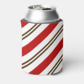 Rood- en chocoladebruine snoepriet blikjeskoeler (Blikje Achterkant)