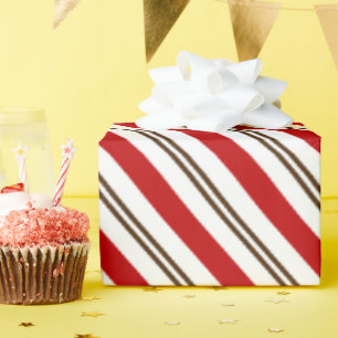 Rood- en chocoladebruine snoepriet cadeaupapier