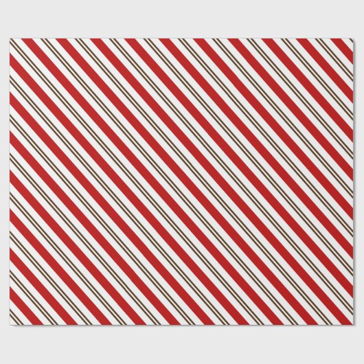 Rood- en chocoladebruine snoepriet cadeaupapier (Vlak)