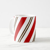Rood- en chocoladebruine snoepriet koffiemok (Voorkant links)