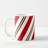 Rood- en chocoladebruine snoepriet koffiemok (Links)