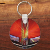 Rood en Chrome V8 Sleutelhanger (Voorkant)