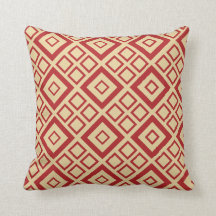 Rood- en Cream Diamond Pattern Pillow