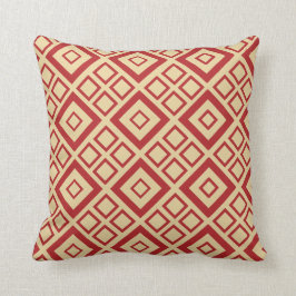 Rood- en Cream Diamond Pattern Pillow Kussen
