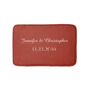 Rood- en Cream-gepersonaliseerde pinnen Badmat