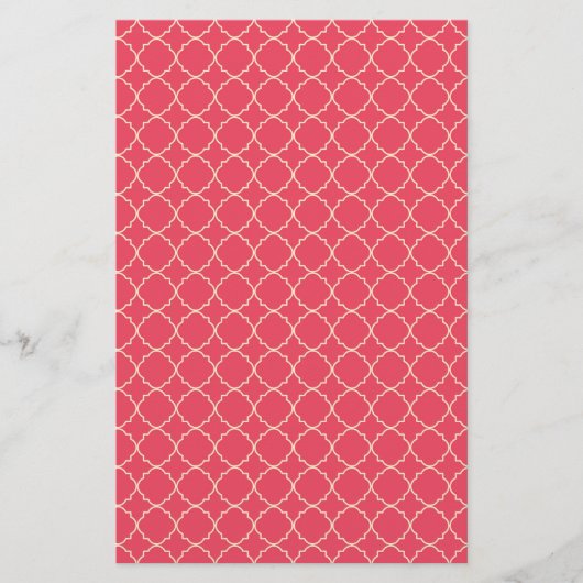 Rood- en Cream Quatrefoil-ontwerppapier voor zeep (Voorkant)