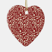 Rood en Crème Bloemen Keramisch Ornament (Rechts)