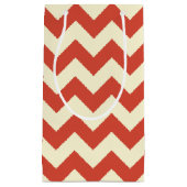 Rood en crème Chevron Zigzag Pattern Gift Bag Klein Cadeauzakje (Voorkant)