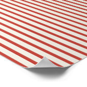 Rood en crème gestreept poster (Hoek)