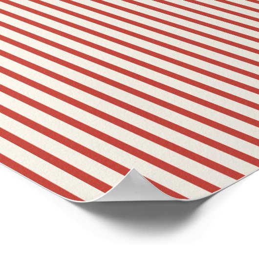 Rood en crème gestreept poster (Hoek)