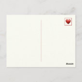 rood en crème gingham met hart briefkaart (Achterkant)