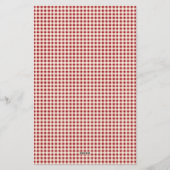 rood en crème gingham met hart briefpapier (Achterkant)