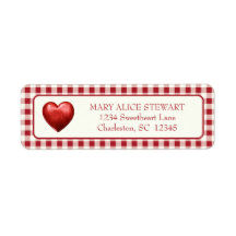  rood en crème gingham met hart