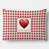 rood en crème gingham met hart etui (Voorkant)