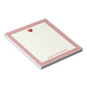 rood en crème gingham met hart notitieblok (Schuin)