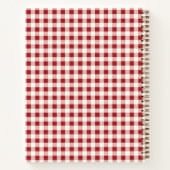 rood en crème gingham met hart notitieboek (Achterkant)