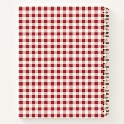 rood en crème gingham met hart notitieboek (Achterkant)