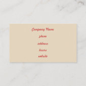 Rood en Crème Gingham Visitekaartje (Achterkant)