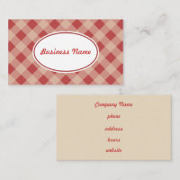 Rood en Crème Gingham Visitekaartje