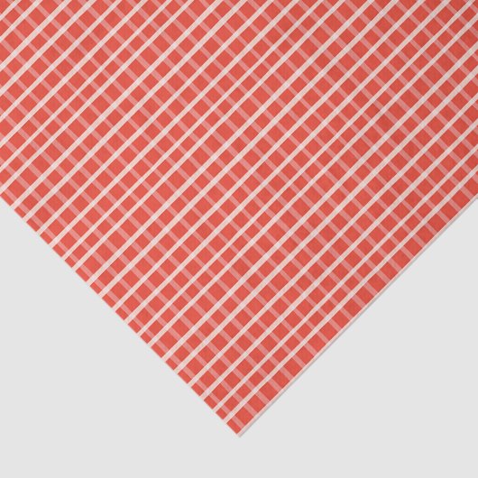 Rood en Crème Karo Rustiek Tissuepapier (Detail)