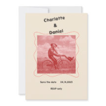 Rood en crème moderne minimalistische leuke retro 