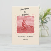 Rood en crème moderne minimalistische leuke retro  kaart (Staand voorkant)