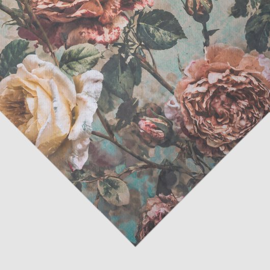 Rood en Crème Rozen Tissue Paper Tissuepapier (Detail)