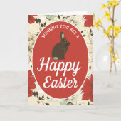 Rood- en crèmekorenpaaseieren, paasmakerij kaart (Gele Bloem)