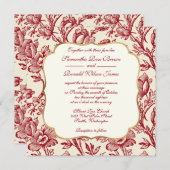 Rood- en crèmetulpen Franse decor Weddenschap Kaart (Voorkant / Achterkant)