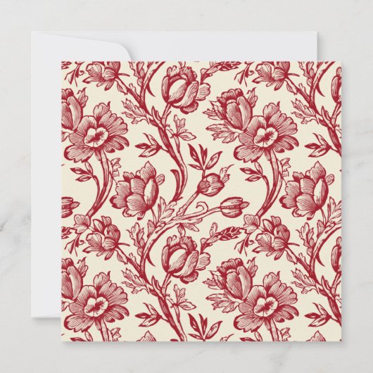 Rood- en crèmetulpen Franse decor Weddenschap Kaart (Achterkant)