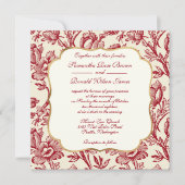 Rood- en crèmetulpen Franse decor Weddenschap Kaart (Voorkant)