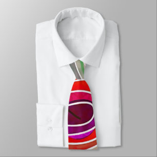 Rood en crimineel doodle met witte lijnen stropdas