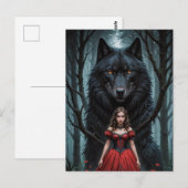 Rood en de zwarte wolf briefkaart (Voorkant / Achterkant)