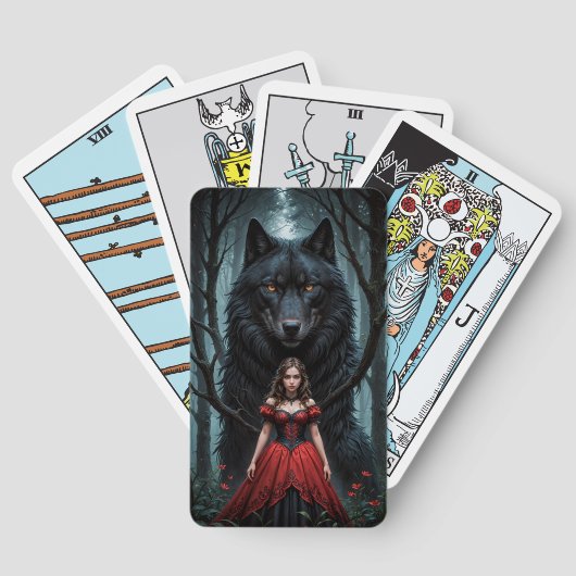 Rood en de zwarte wolf pokerkaarten (Achterkant)