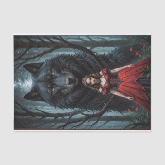 Rood en de zwarte wolf tissuepapier (Voorkant)