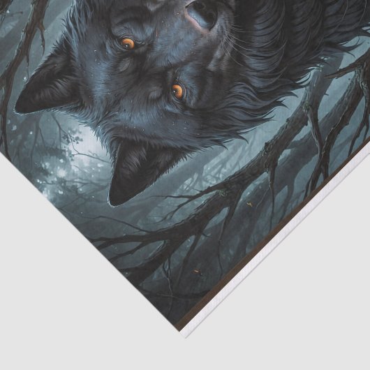 Rood en de zwarte wolf tissuepapier (Detail)