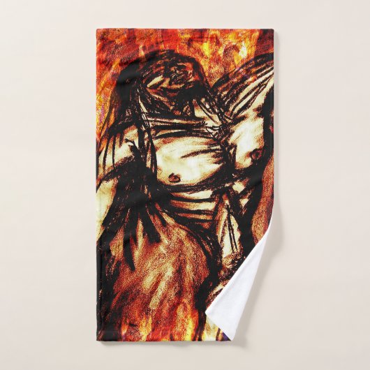 Rood- en depressiekool Tekenen op brand Bad Handdoek (Handdoek)