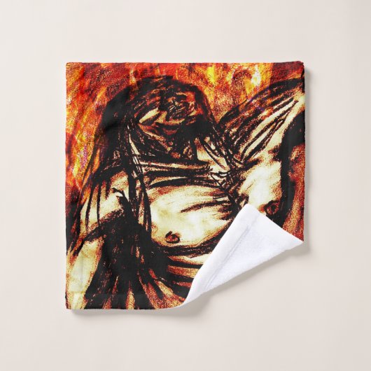 Rood- en depressiekool Tekenen op brand Bad Handdoek (Wasdoekje)