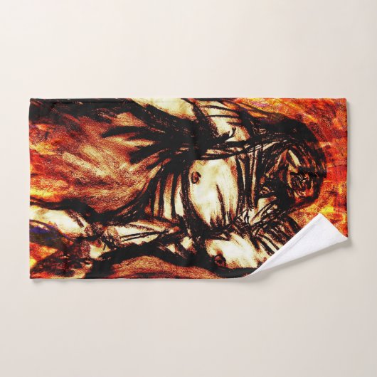 Rood- en depressiekool Tekenen op brand Bad Handdoek (Handdoek)