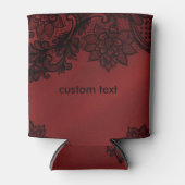 Rood- en donkerdonkerbruine elastische Romance Blikjeskoeler (Voorkant)