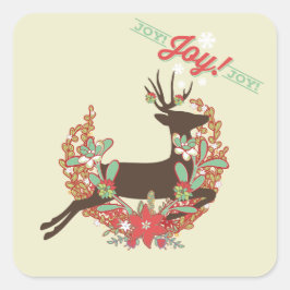 Rood- en feestdagen met kerstfeestjes vierkante sticker