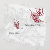 Rood- en Floral-huwelijksadvieskaarten Advieskaart (Voorkant / Achterkant)