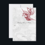Rood- en Floral-huwelijksadvieskaarten Advieskaart<br><div class="desc">Stijlvol en elegant Rood Bird & Floral Wedding Advice & Wishes Cards.</div>