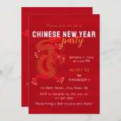 Rood en Geel 2024 Draak Chinees Nieuwjaar Kaart (Voorkant / Achterkant)